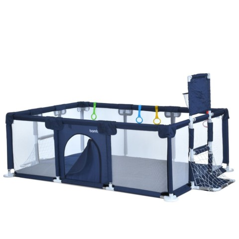 Дитяче ліжко-манеж MR 1338-BL, з баскетбольним кільцем