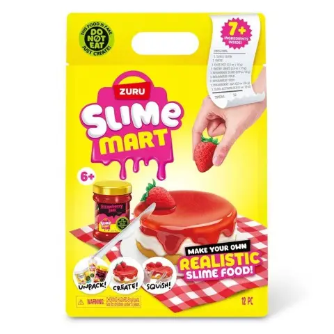 Ігровий набір зі слаймами "Полуничний чізкейк" Slime Mart 15901A серії "Shopping Bag"