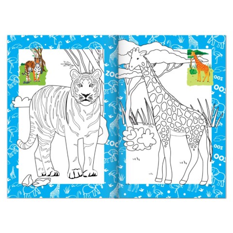 Книжка розмальовка "Зоопарк веселий" РМ-48-41 с цветными подсказками