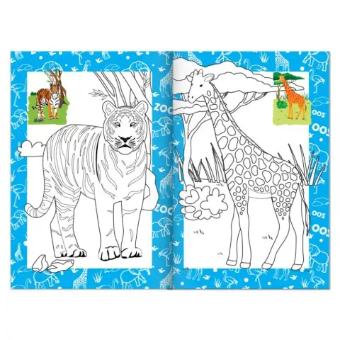 Книжка розмальовка "Зоопарк веселий" РМ-48-41 с цветными подсказками