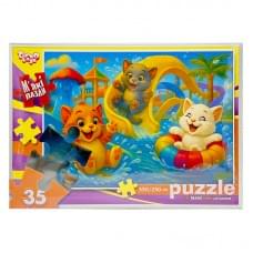 Дитячі м'які пазли "Котики в аквапарку" S35-11-07, 35 елементів