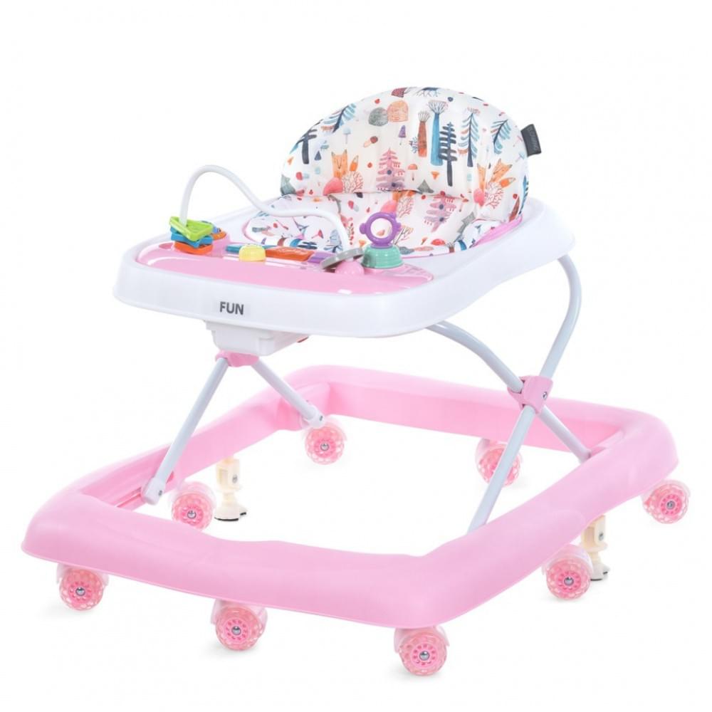 Ходунки дитячі FUN ME 1184 Pink, світлові та звукові ефекти