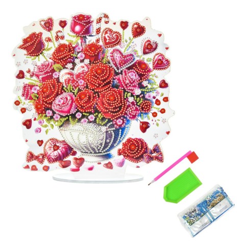 Набір для творчості алмазна мозаїка Чарівність троянд YKLZ15279 на підставці 25х25 см
