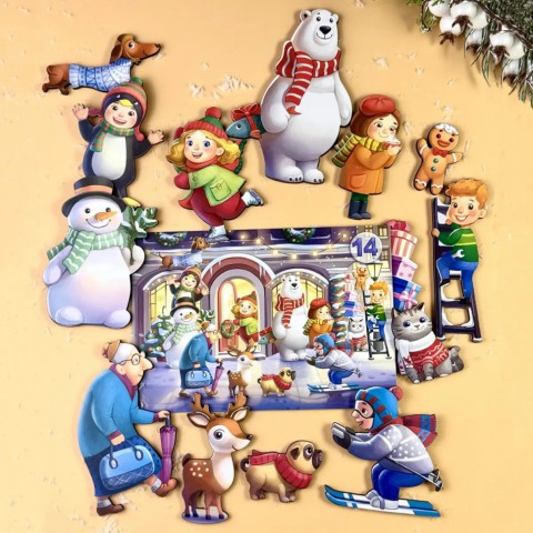 Дитяча настільна гра "Хто був на вулиці?" (ПСД294) PSD294 дерев'яна