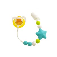 Ланцюжок для пустушки "Зірка" 3390(Blue) силіконовий