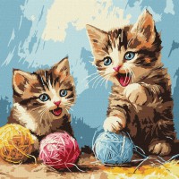 Картина за номерами "Клубочки" ©art_selena_ua KHO6721, 30х30 см