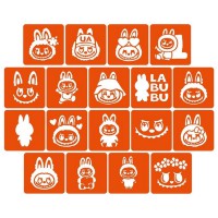 Набір трафаретів для біо-тату "Labubu" labubu_5x5_18_1