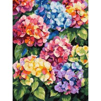 Картина за номерами "Різнокольорові гортензії" ©art_selena_ua KHO3299, 30х40 см