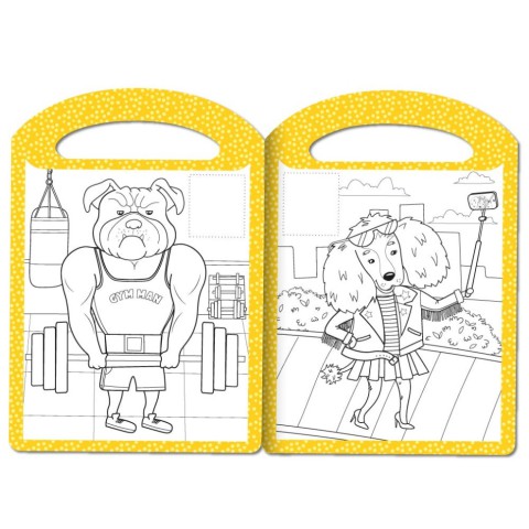 Дитяча розмальовка "Круті собаки та кошенята" РМ-68-01, 16 наліпок