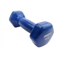 Гантель з вініловим покриттям M 0289, 1кг Синій