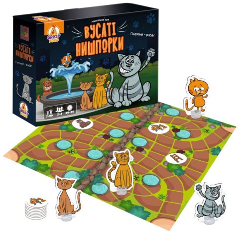 Настільна гра-бродилка "Вусаті нишпорки" VT8055-44 з фігурками котів