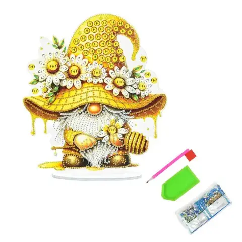 Набір для творчості алмазна мозаїка "Медові чари гнома" YKLZ15229 на підставці 25х25 см