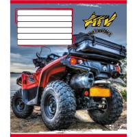 Зошит учнівський "Квадроцикли" 012-510232C-1 в косу лінію, 12 аркушів