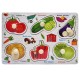 Дерев'яний пазл-вкладиш Овочі 73239-4 назви англійською мовою