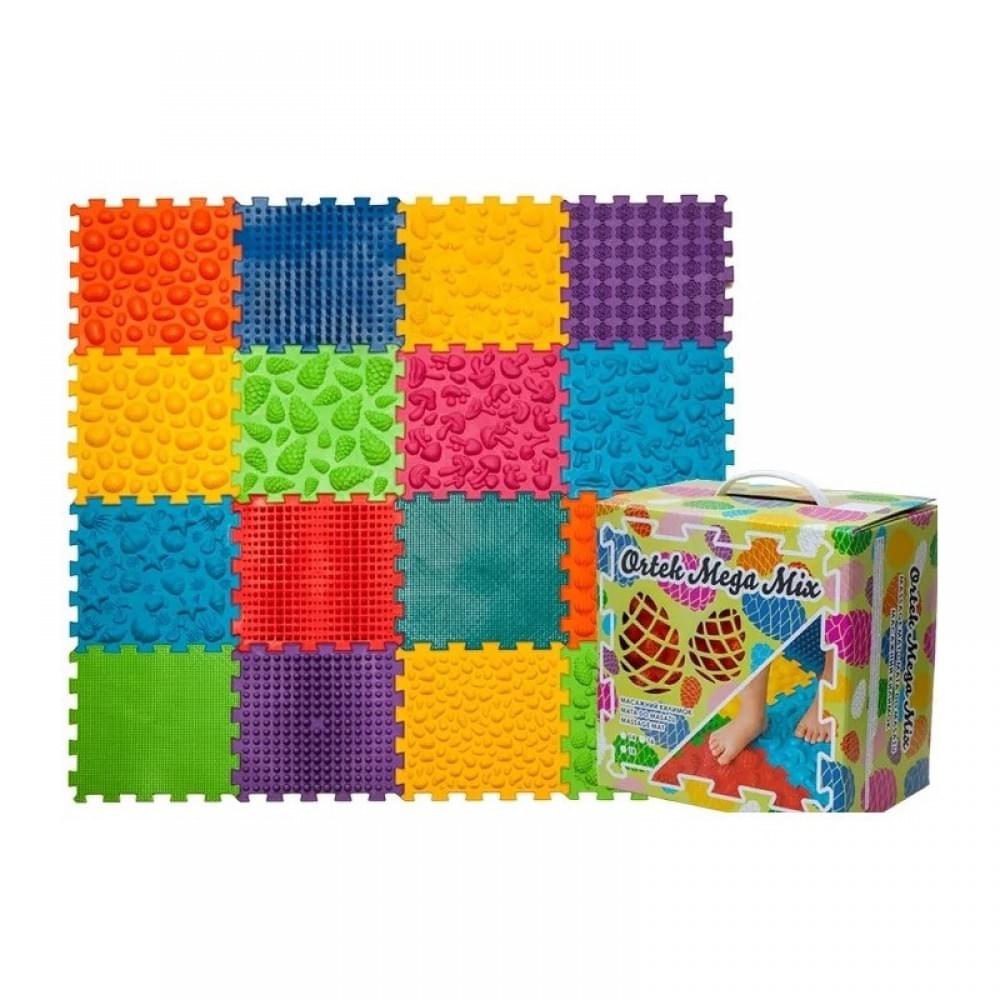 Набір масажних килимків "Мега Мікс" Ортек 10175-OTK 16 елементів, 27x28 см