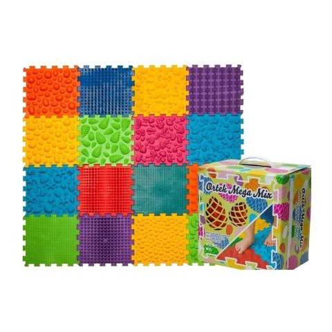 Набір масажних килимків "Мега Мікс" Ортек 10175-OTK 16 елементів, 27x28 см