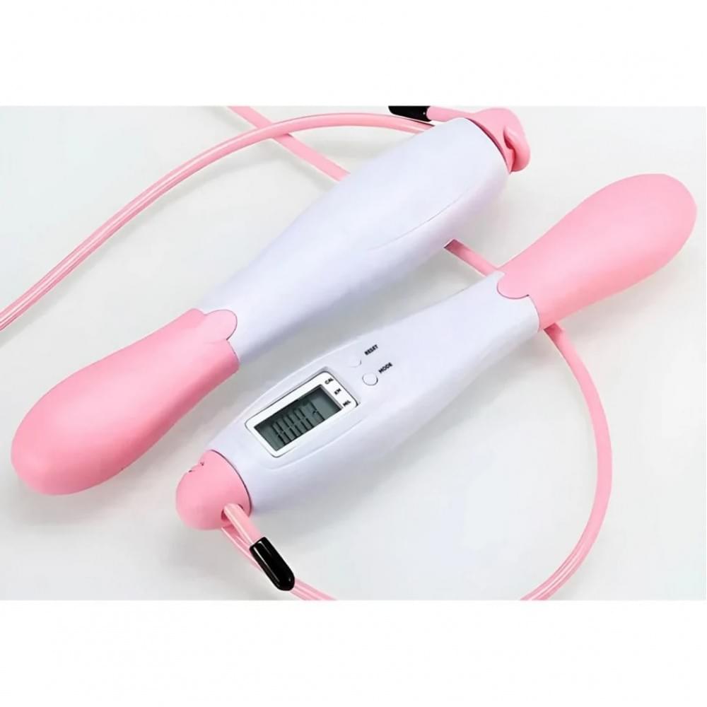 Швидкісна скакалка з лічильником EasyFit EF-1916-WP білий-рожевий