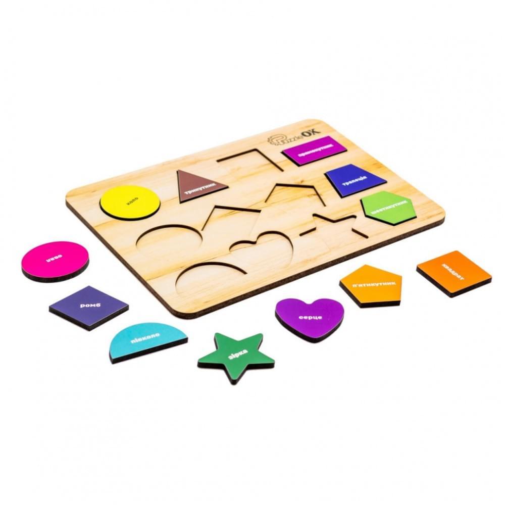 Розвиваюча дерев'яна іграшка "Фігури" Арт-11231, 12 елементів