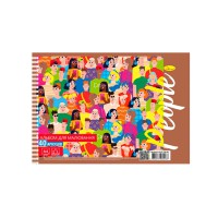 Альбом для малювання "The People" АП-П-120-40-4, 40 аркушів, пружина збоку