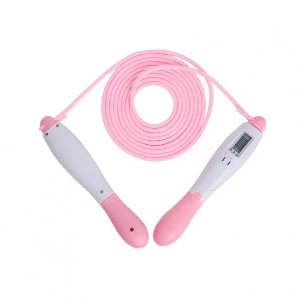 Швидкісна скакалка з лічильником EasyFit EF-1916-WP білий-рожевий