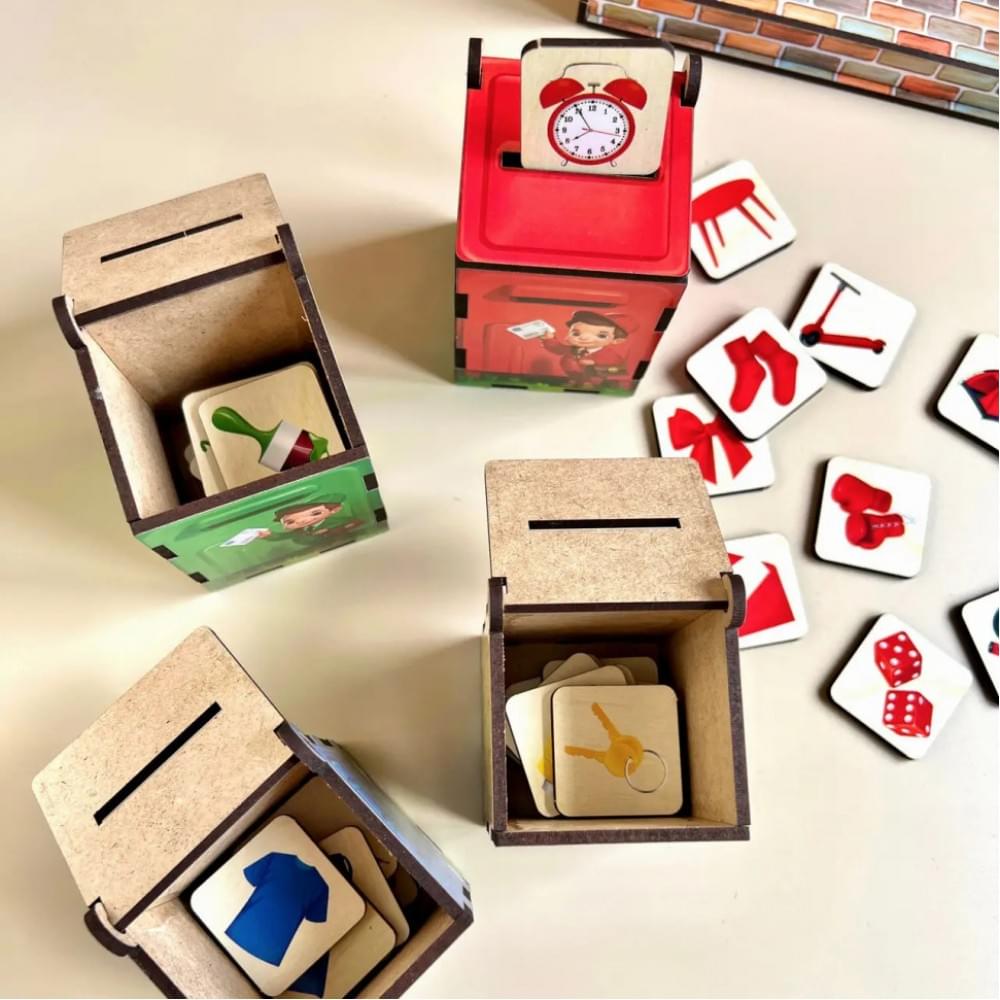 Дерев'яна настільна гра "Веселий листоноша" Ubumblebees (ПСД081) PSD081 сортер-комодик