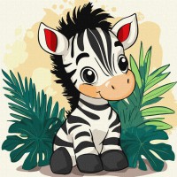 Картина за номерами "Весела зебра" KHO1273, 30х30 см