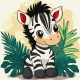 Картина за номерами "Весела зебра" KHO1273, 30х30 см