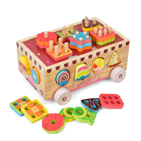 Дерев'яна іграшка Центр розвиваючий MD 0893 сортер, фігурки солодощі