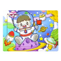 Дитячий дерев'яний пазл-вкладиш "Космонавт" MD 1343-5, 12 елементів