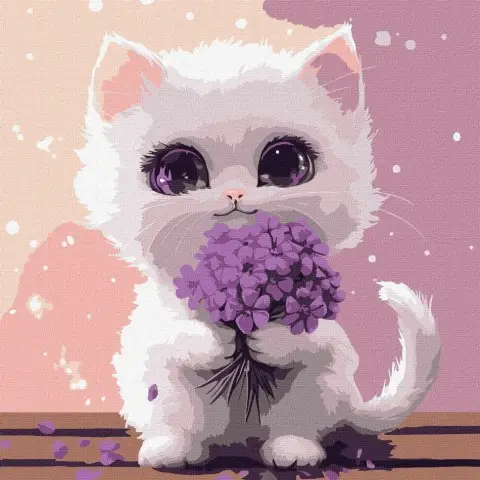 Картина за номерами "Сонячний мурчик" ©art_selena_ua KHO6724, 30х30 см