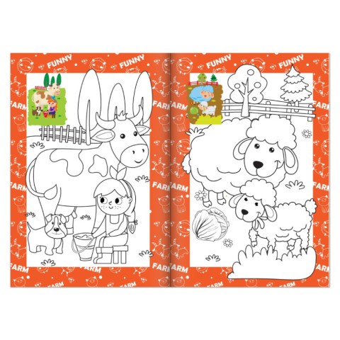Книжка розмальовка "На фермі" РМ-48-45 с цветными подсказками