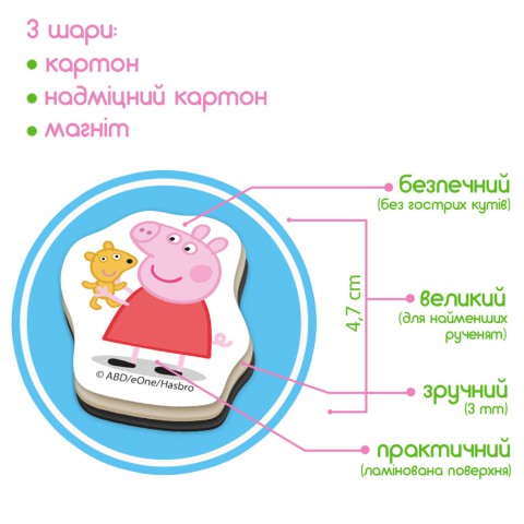 Набір магнітів "Магнітна історія Сім'я Пеппи" МЕ 5031-15, 68 магнітних деталей