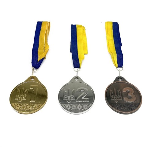 Набір(комплект) медалей № 2 NE-LG-L123, 1, 2, 3 місце зі стрічками