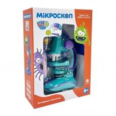 Дитячий мікроскоп SK 0006(Turquoise) світло, 19,5 см, 2 пробірки, скло