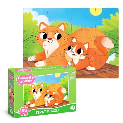 Пазл дитячий "Завжди разом Котики" 300632, 12 елементів