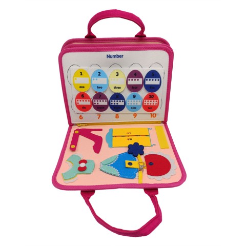 Дитяча розвиваюча сумочка-логіка XX4028 тактильні, розвиваючі вправи, з фетру