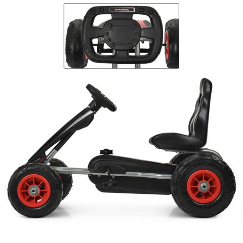 Карт педальний Bambi kart M 4036-2 надувні колеса Чорний