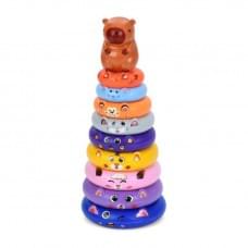 Дитяча розвиваюча іграшка "Пірамідка Капібара" HJ-061, 31 см, 9 кілець