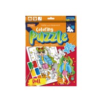 Дитячий пазл-розмальовка з фарбами "Лялька" НТ-11-04