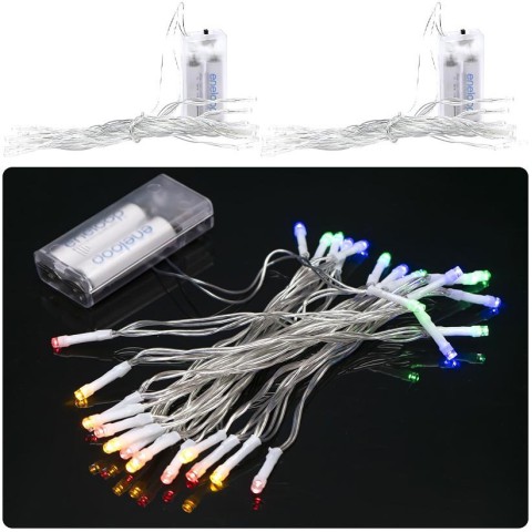 Гірлянда "Ниточка" RJ-06 на 2-х батарейках 30 лампочок 4 метри, мультиколір
