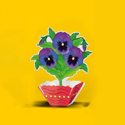 Набір для творчості Конструктор розмальовка 3Д "Фіалки" 126367 з олівцями