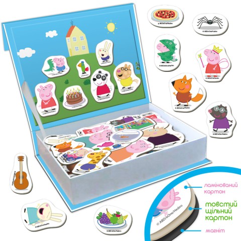 Набір магнітів "Магнітна історія Сім'я Пеппи" МЕ 5031-15, 68 магнітних деталей