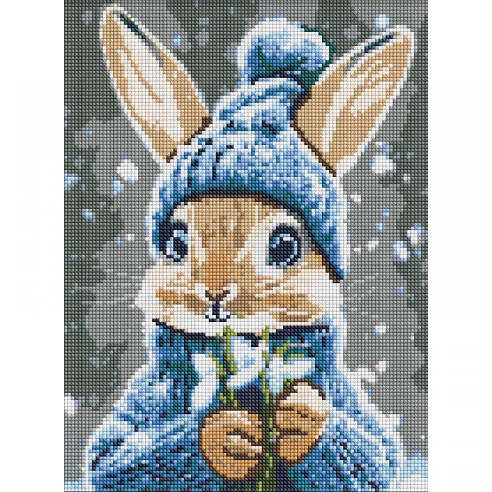 Алмазна мозаїка "Кролик з підсніжниками" ©art_selena_ua AMO20039, 30х40 см