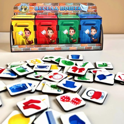 Дерев'яна настільна гра "Веселий листоноша" Ubumblebees (ПСД081) PSD081 сортер-комодик