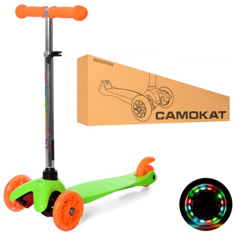 Дитячий самокат iTrike BB 3-013-4-C-GR MINI колеса, що світяться