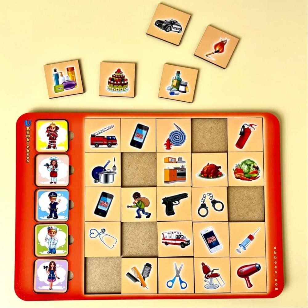 Дерев'яний пазл-вкладиш "Асоціації-професії" (ПСД073) PSD073