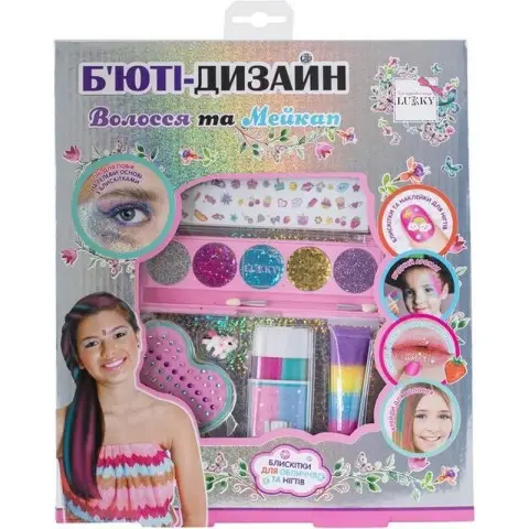 Дитячий набір кометики "Волосся та макіяж" T20727 палетка 5 кольорів