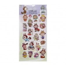 Дитячий набір наліпок "Лабубу" YG0328(Violet1) мікс, 10х22 см
