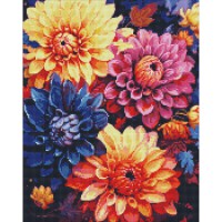 Алмазна мозаїка "Барвисті жоржини" AMO7842 40х50см