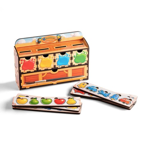 Дерев'яна настільна гра "Кольори" Ubumblebees (ПСД071) PSD071 сортер-комодик